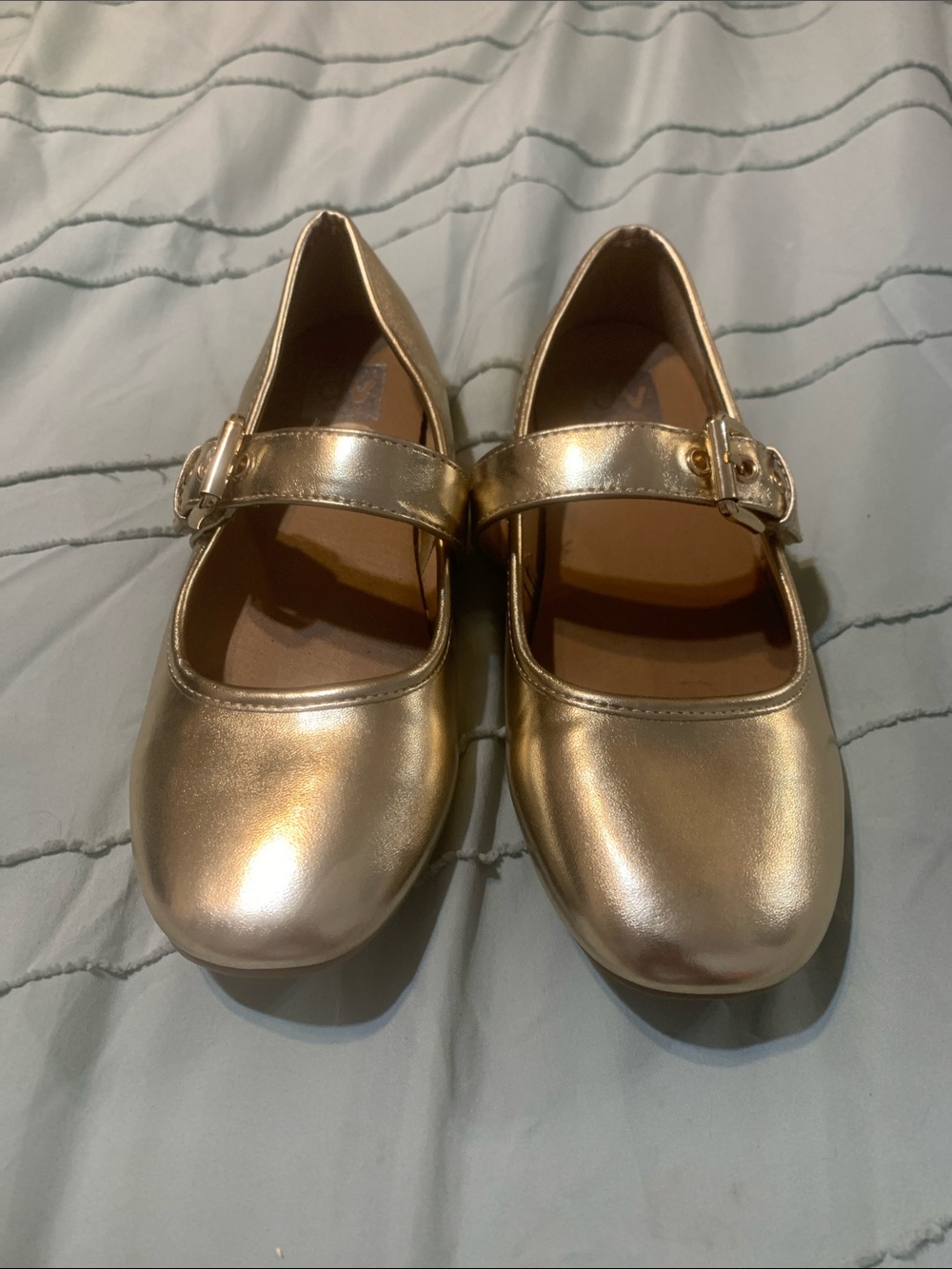 DV by Dolce Vita Girls Metallic Gold Mary Jane Flats